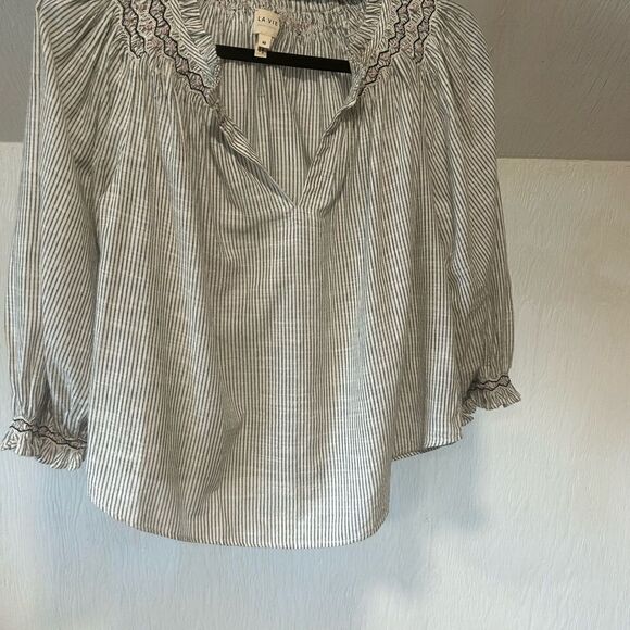 REVOLVE La Vie Rebecca Taylor striped smocked blouse - Picture 6 of 10